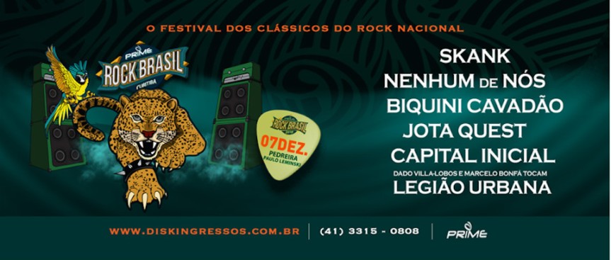 Prime Rock Brasil: Segunda edição em Curitiba no sábado (07) na Pedreira Paulo Leminski