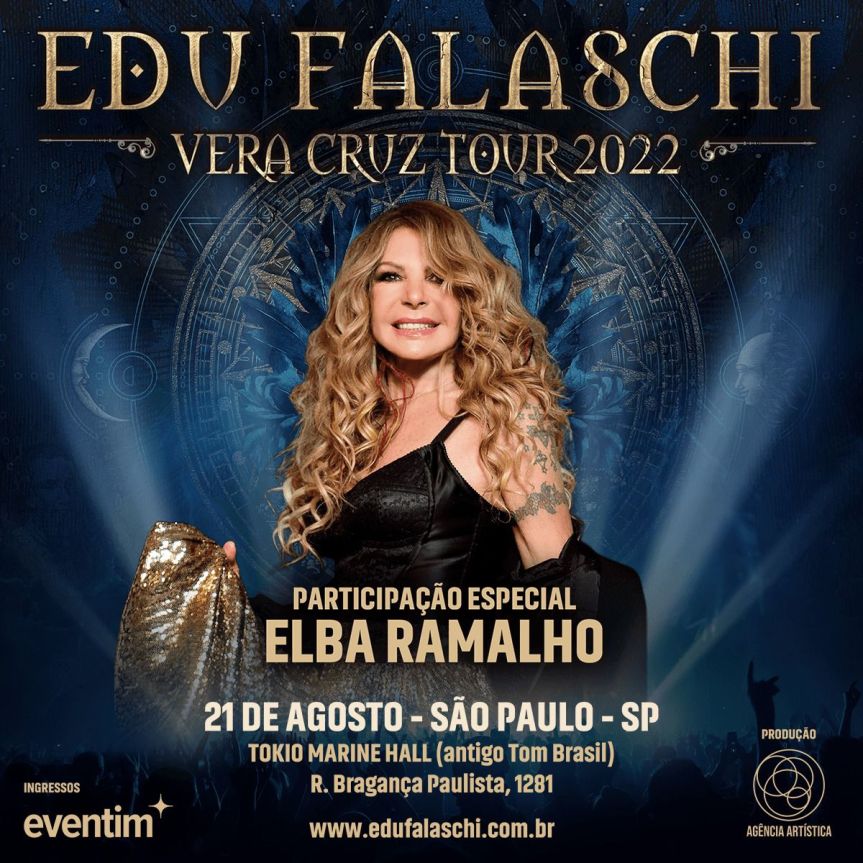 Edu Falaschi anuncia Elba Ramalho em show de gravação de DVD em São Paulo 