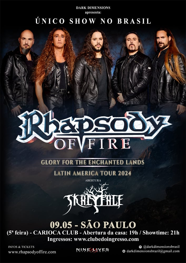Rhapsody Of Fire: Os mestres do Power Metal Sinfônico em único show no Brasil!